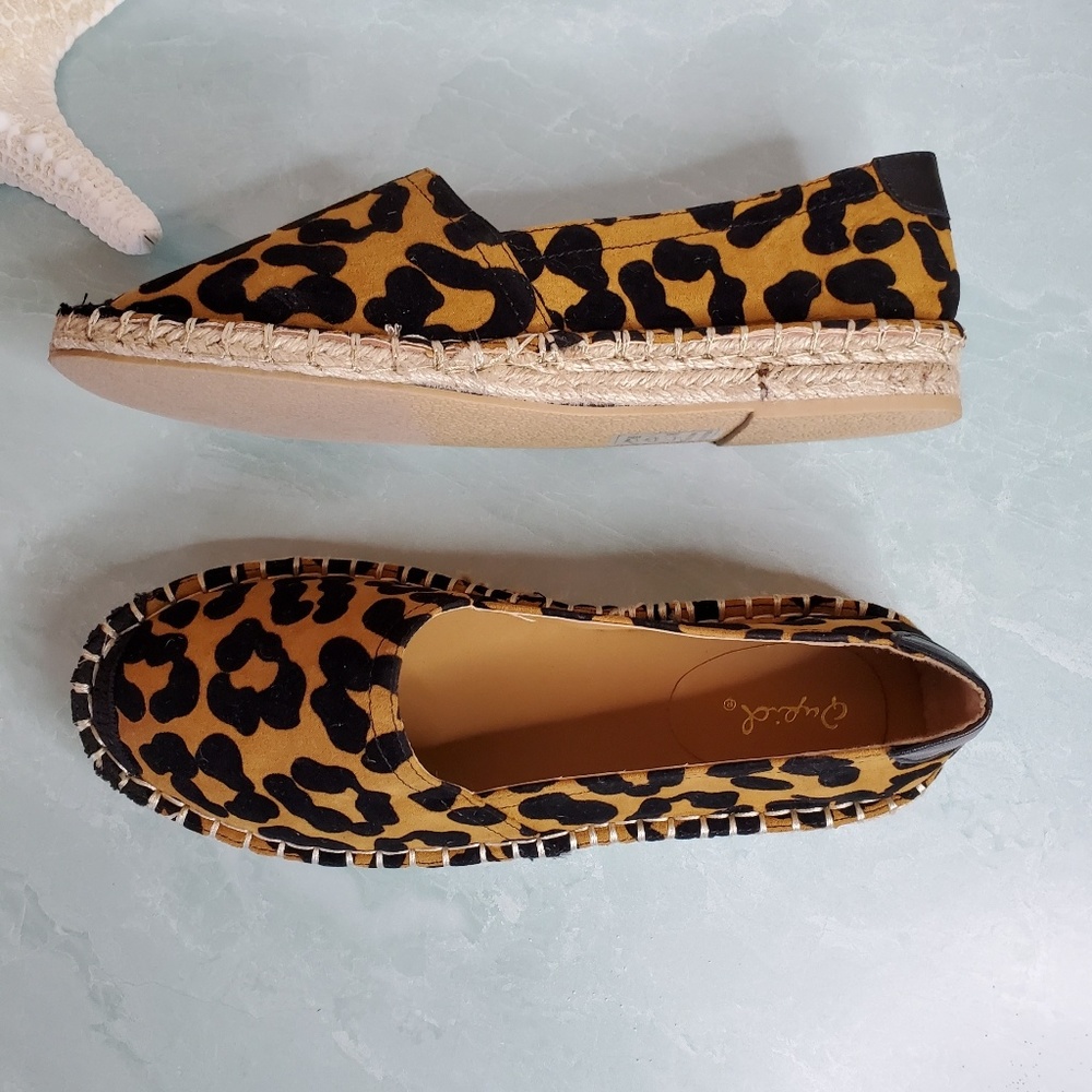 NEW Qupid Animal Print Espadrille Flats - Picture 2 of 8